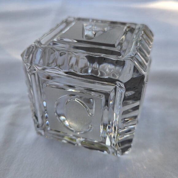 Waterford Ireland Lead Crystal Quartz ABC Block Clock Baby Gift - Picture 7 of 9
